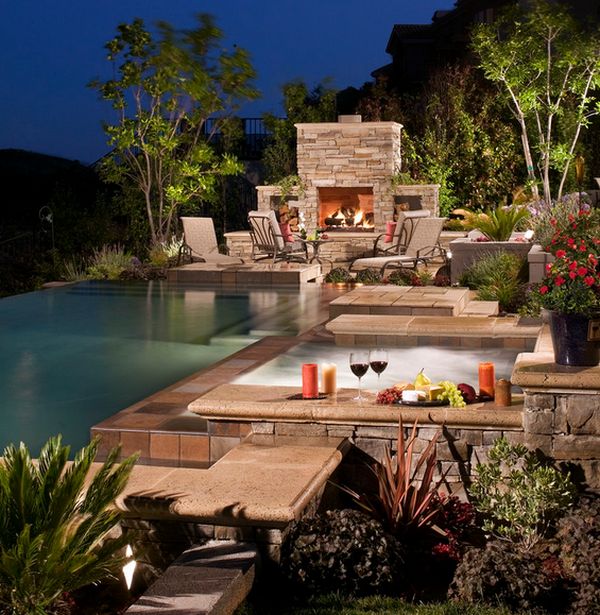 Backyard Landscaping Design Ideas-Amazing near Swimming Pool Fireplaces 