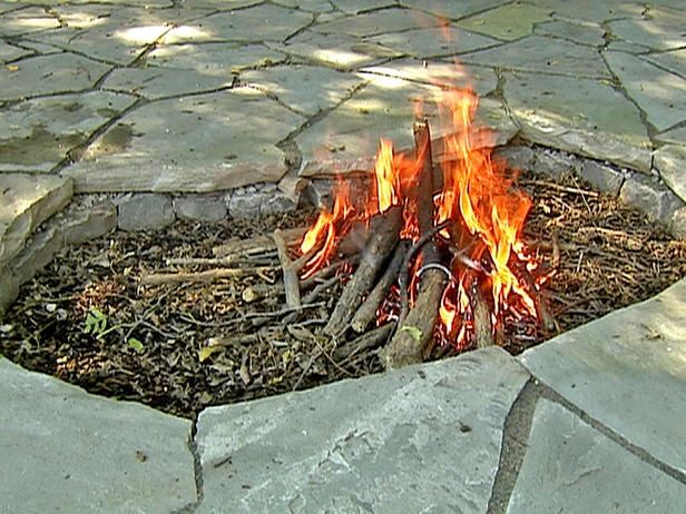Fire Pit Embedded in Paving Design Idea