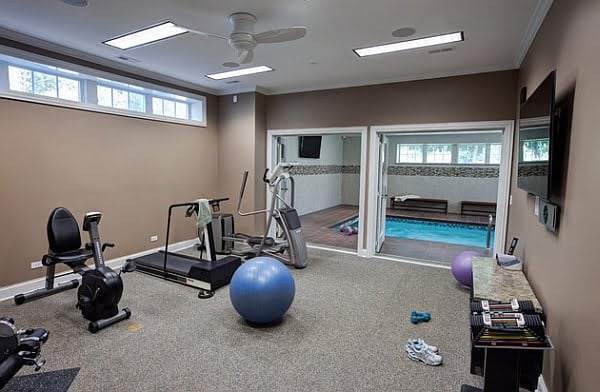 Home Gym by the Swimming Pool
