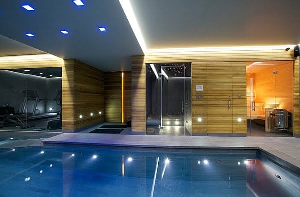 Highly Luxurious Indoor Pool with Sauna and Shower Area Attached