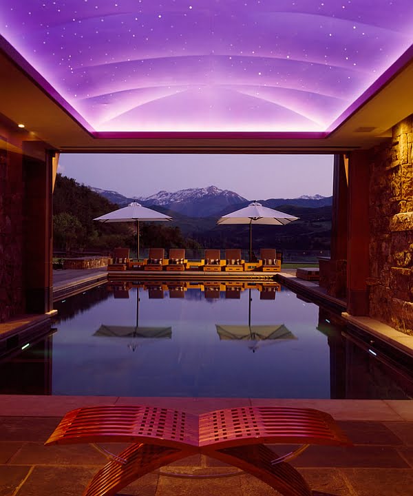 Jaw-Dropping View Outside an Interior Swimming Pool