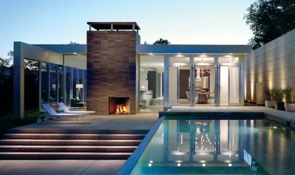 Backyard Landscaping Design Ideas-Amazing near Swimming Pool Fireplaces