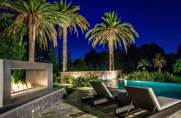 Backyard Landscaping Design Ideas-Amazing near Swimming Pool Fireplaces