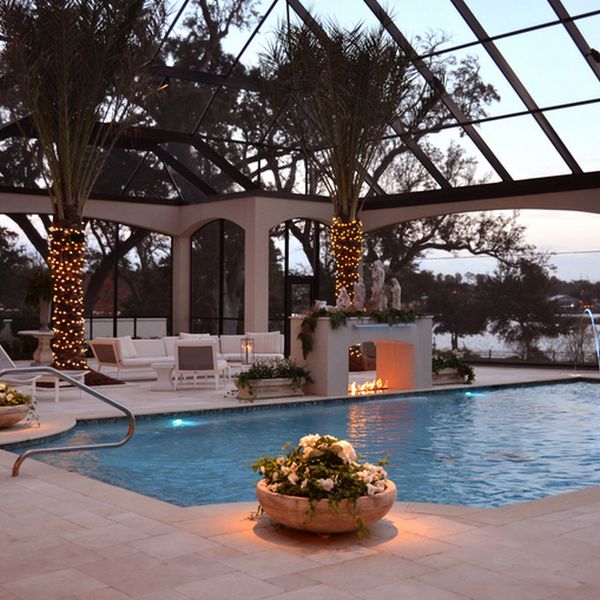 Backyard Landscaping Design Ideas-Amazing near Swimming Pool Fireplaces