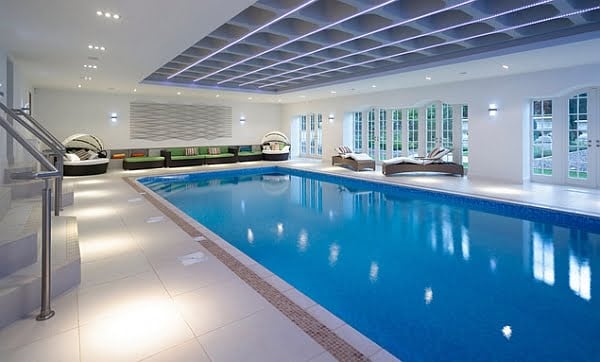 Neat and Sleek Elegant Modern Indoor Pool Design