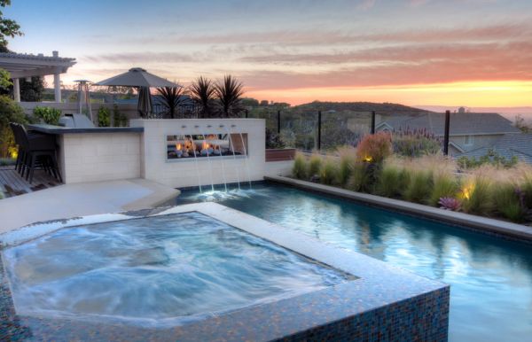 Backyard Landscaping Design Ideas-Amazing near Swimming Pool Fireplaces