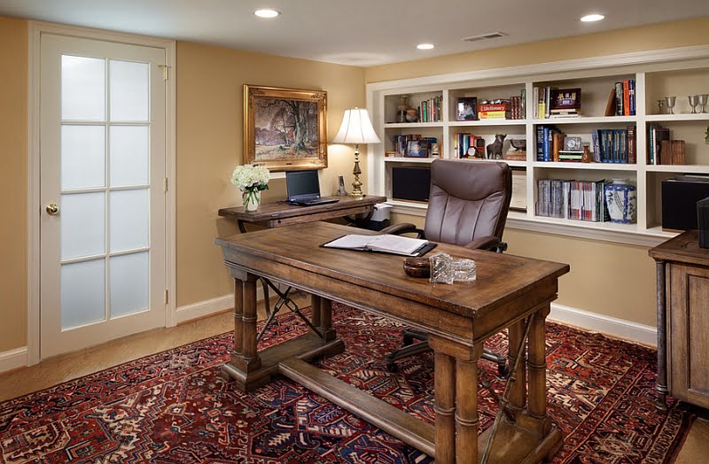 Small Basement Home Office Decorating Idea