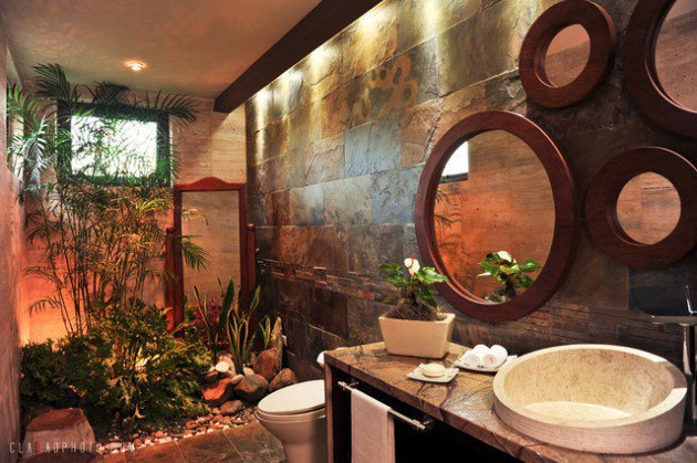 Interior Garden Bathroom With Mirrors 15 Relaxing Tropical Bathroom Designs For The Summer