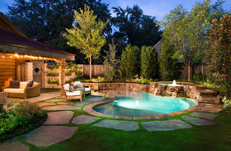Perfect Natural pool Setting for a Modest Small Backyard