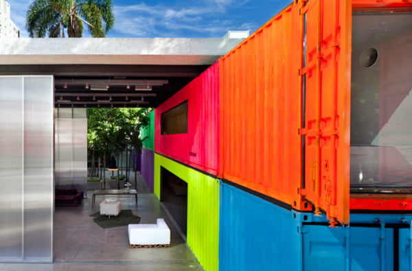 Brilliantly Colorful Painted Shipping Container Home