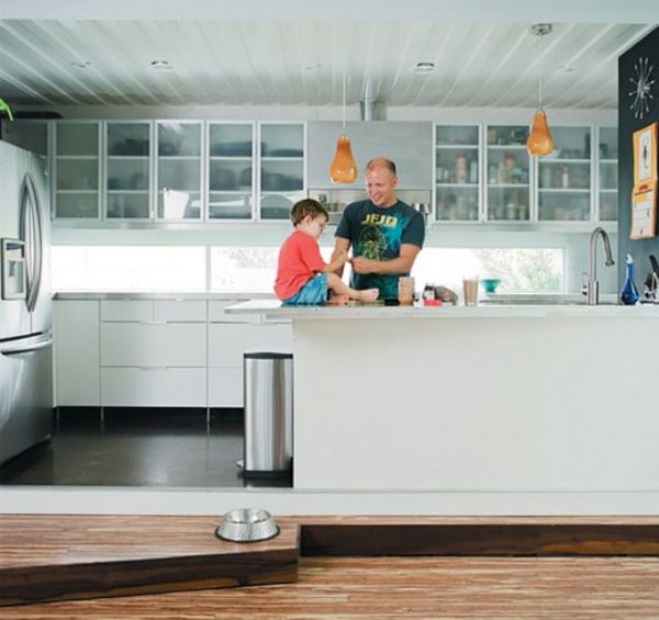 Cordell Shipping Container Home Sheltering a Contemporary Kitchen with an Ergonomic Form