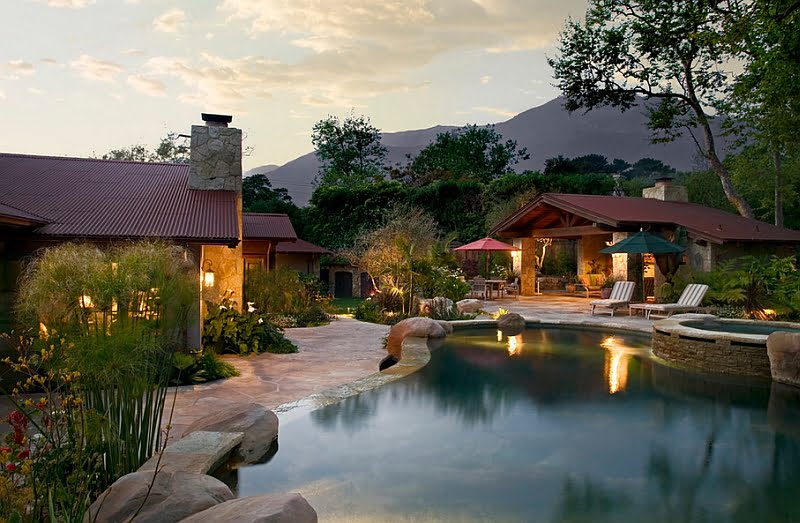 Metal Roofing in the Backyard Enroots The Nautral Pool Setting Appeal to Earth