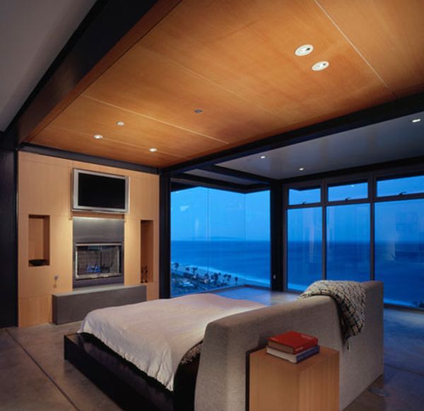 Stylish Floating Bed Enhanced by the Surroundings