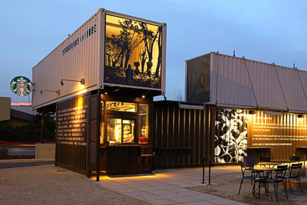 Innovative Starbucks Design in Washington Crafted from Shipping Containers