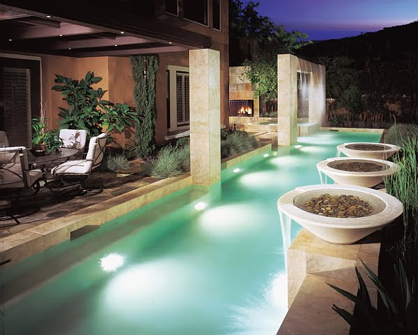 Simply and Stylish Illuminated Swimming Pool