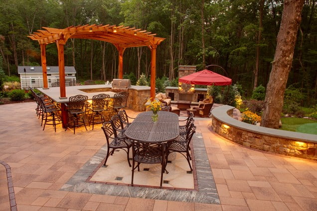 rustic dining set in Backyard Landscaping Ideas-Patio Design Ideas Homesthetics