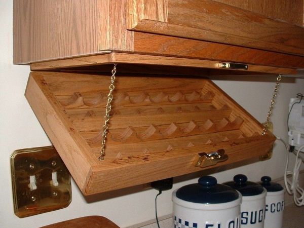 Creative Kitchen Storage Idea-Under Cabinet Spice Rack 