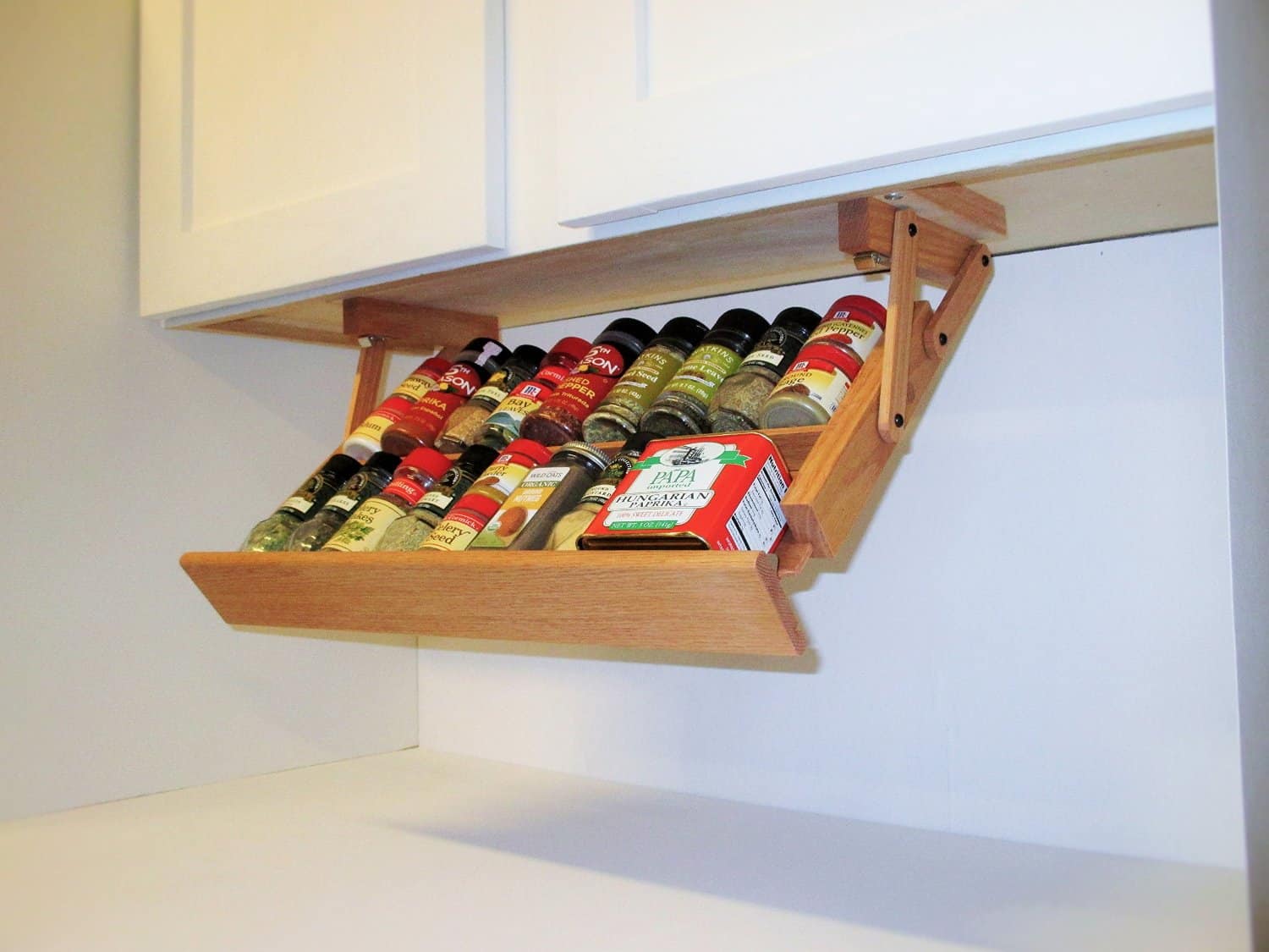 Creative Kitchen Storage Idea Under Cabinet Spice Rack   Handmade Hardwood Under Cabinet Mounted Spice Rack 4 