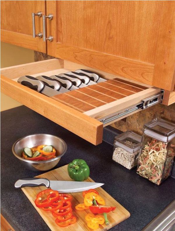 Hidden Cabinet Knife Drawer Safe For Children