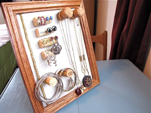 14. CORK JEWELRY HANGERS