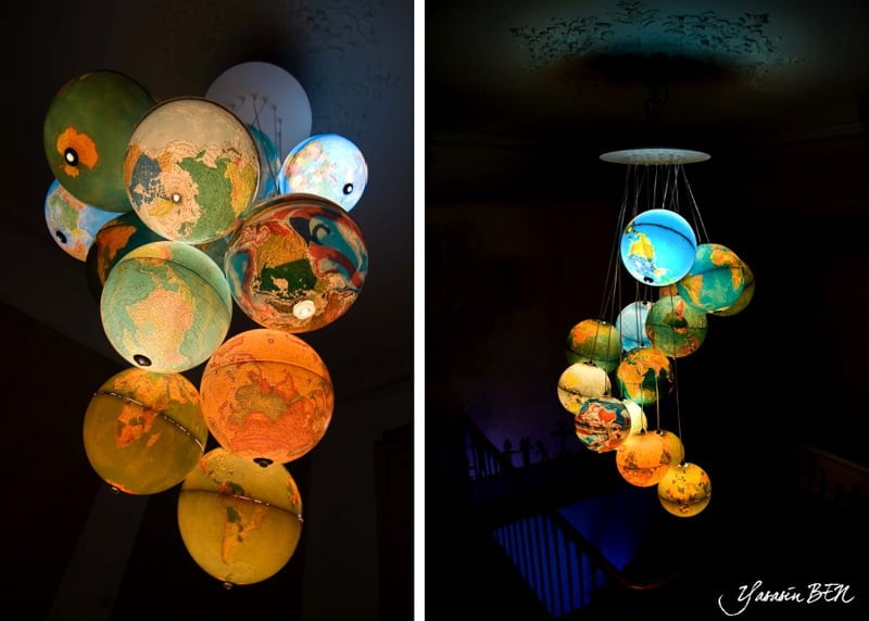 27. Use old world globes for a gorgeoues kid's room chandelier