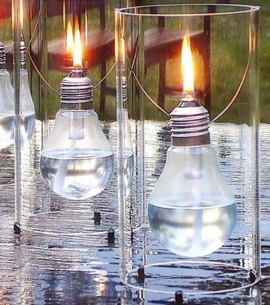 28. Light bulbs, oil, wick and a glass tube