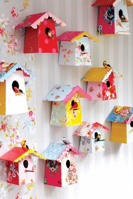 DIY Paper Birdhouses With Template Included Below