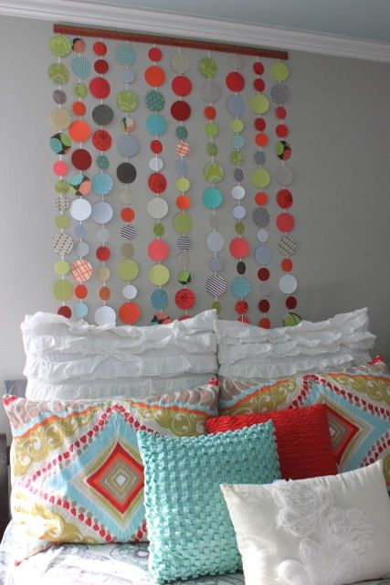 Colorful Bubbles and Textures Above the Bed