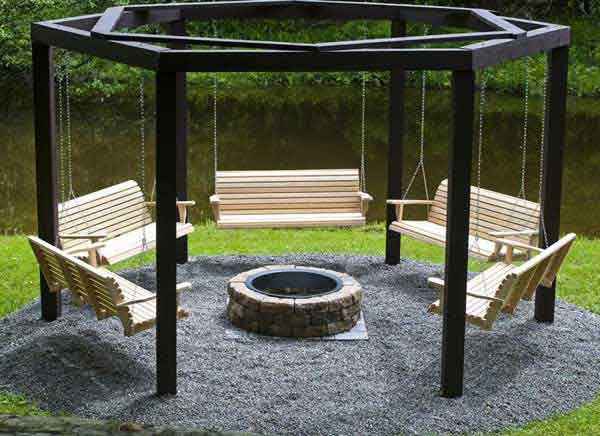 35 Swings You Should Definitely Try Once in Your Lifetime-homesthetics fire pit swing chair set
