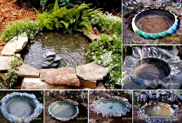 DIY Mini Pond from Old Tire 31