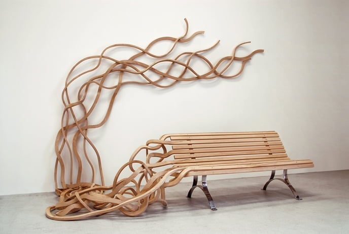 11. The organic wood bench