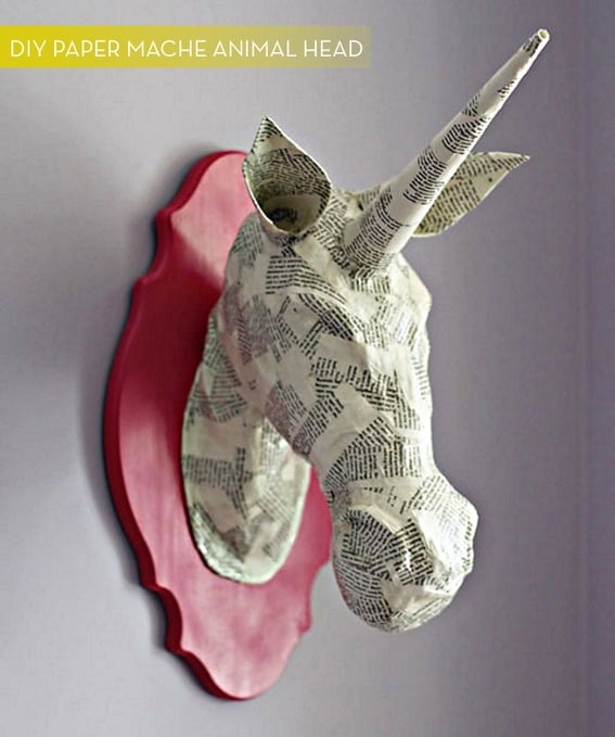 19. MAKE A PAPER ANIMAL HEAD WALL ART FOR THE ECCENTRIC IN YOU