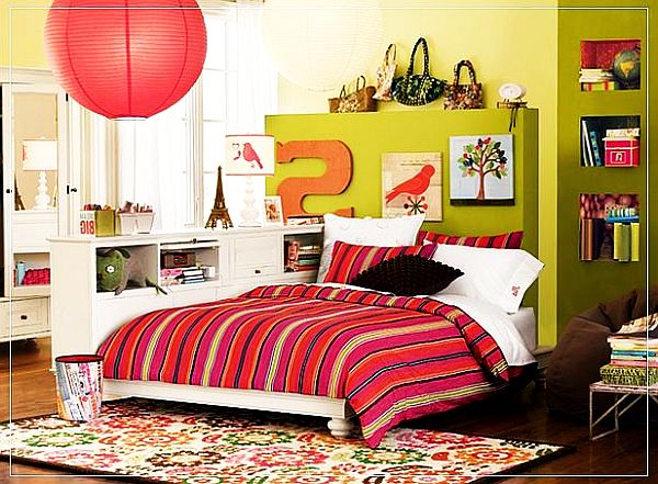 Stripes and Color Emphasizing The Simplicity of This Bedroom Interior Design