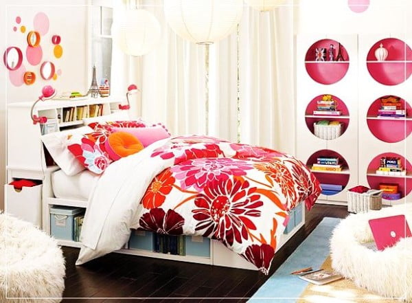 Colorful Flowery Teenage Girl Room