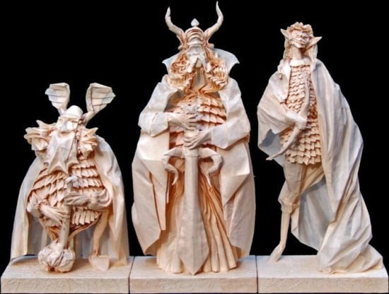 Examples of 3DPaper Art Sculptures by Eric Joisel