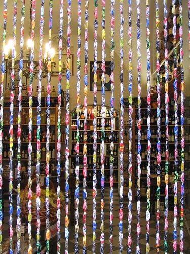 bottle cap privacy curtain wearing colors