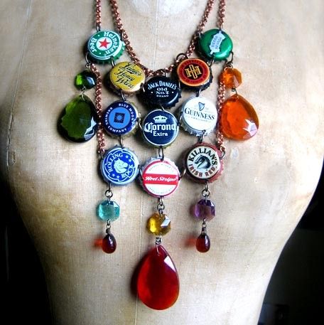 create bottle cap artistic jewelry 