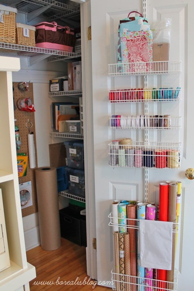 Organize the doors and store your wrapping necessities on it
