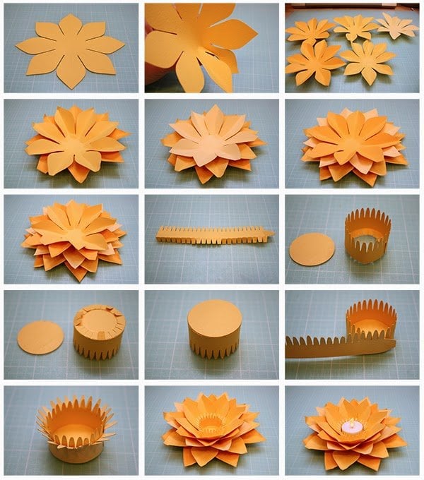 DIY Paper Lotus Candlestick-homesthetics (4)