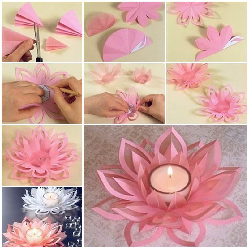 DIY Paper Lotus Candlestick-homesthetics (5)