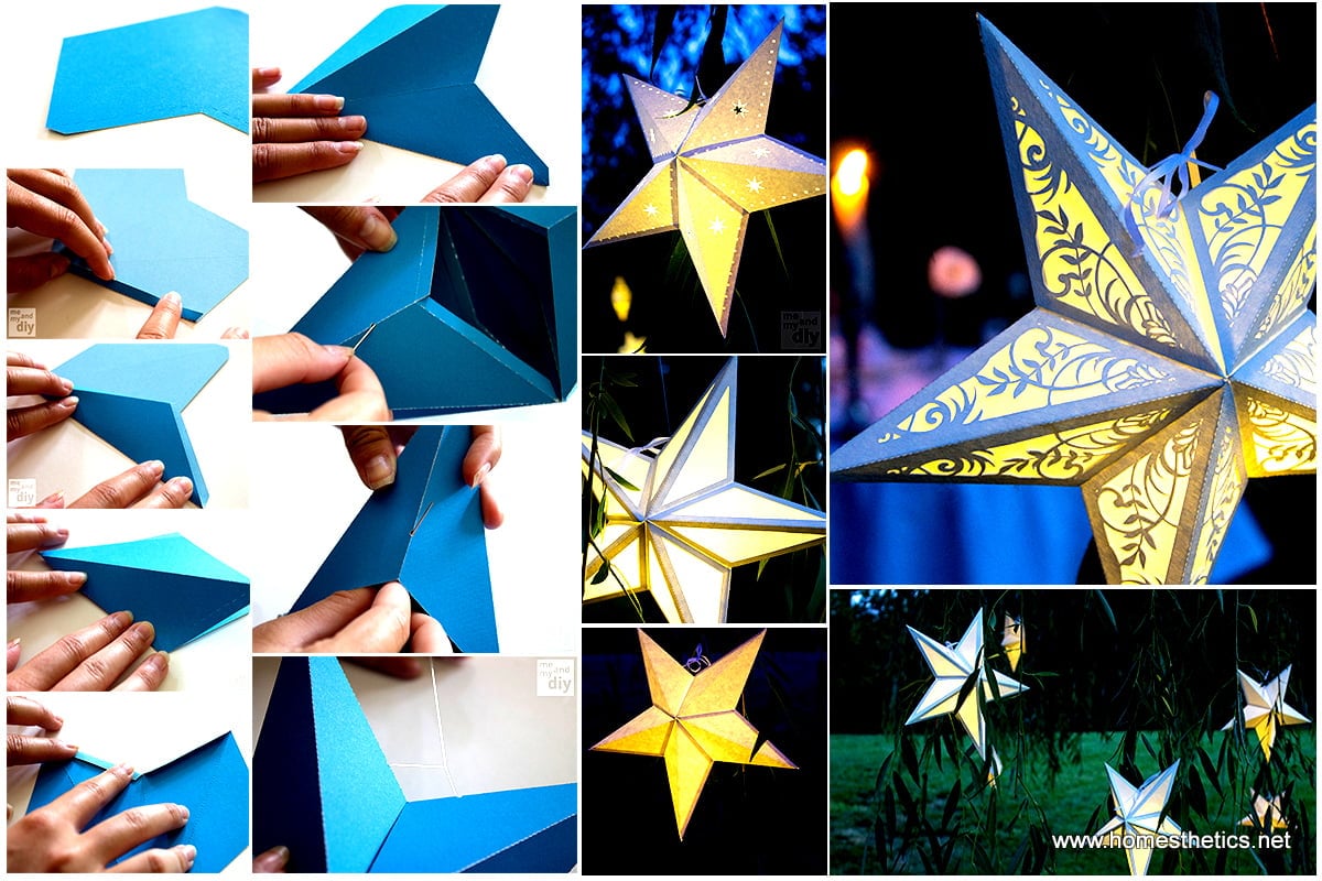 Mindblowingly Beautiful Star Shaped DIY Paper Lanterns That Will Beautify Your Special Moments Printables Included homesthetics