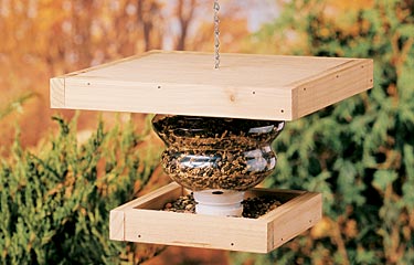 Wooden Recycled Bottle Bird Feeder