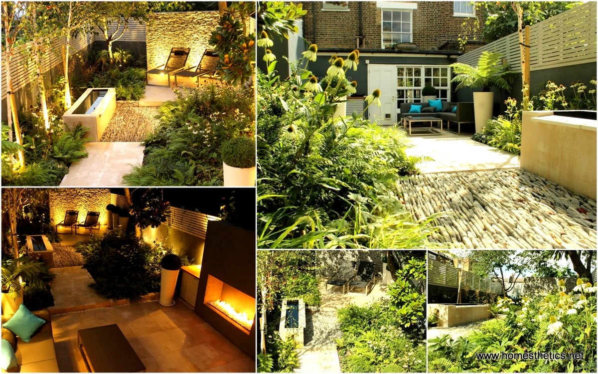 Small Backyard Landscaping Ideas-Dense Greenery Complemented by a Rock Texture-The Barnsbury Townhouse Garden