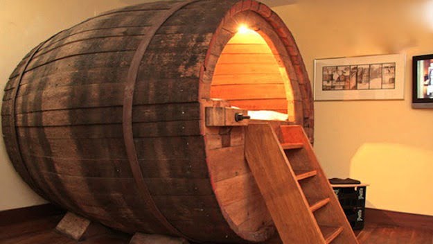 7. Huge Beer Barrel Made Transformed Into Bed