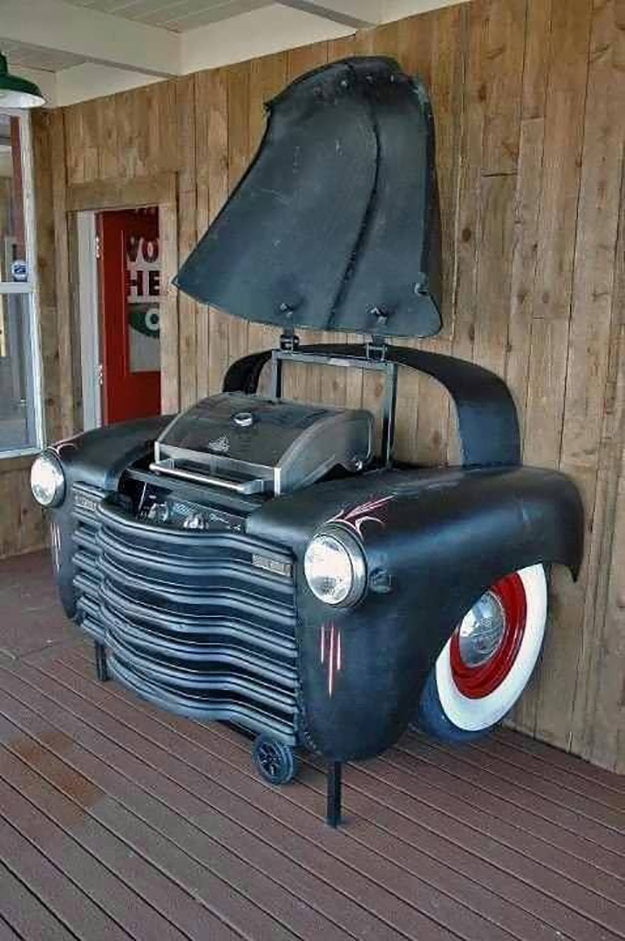 12. Classic Car Transformed Into a Stylish Barbecue
