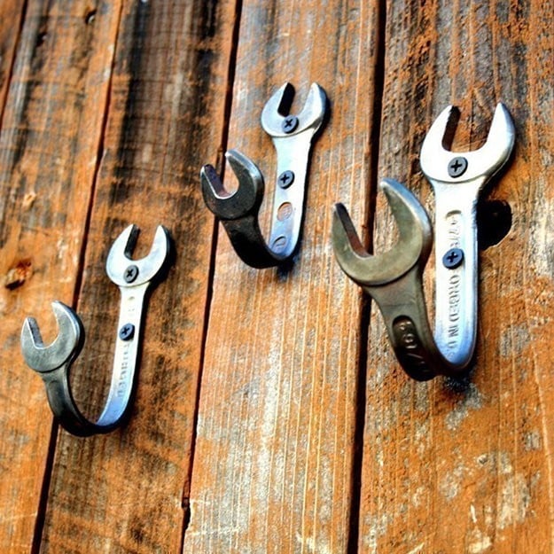 3. Stylish Hooks Made From Wrenches
