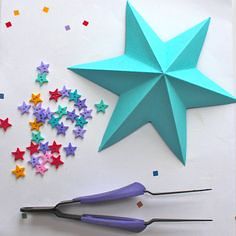 DIY Paper Art Projects - Learn How to Make 3D Paper Stars [Video Tutorial Included] homesthetics (3)