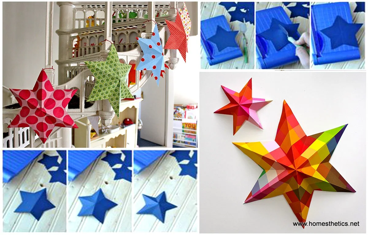 DIY Paper Art Projects Learn How to Make 3D Paper Stars Video Tutorial Included