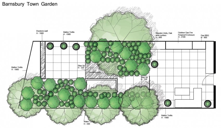 Dense Greenery Complemented by a Rock Texture-Barnsbury Townhouse Garden by Daniel Shea homesthetics (11)