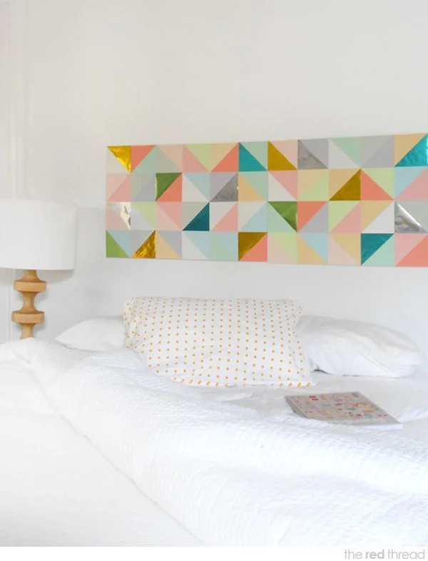 Colorful Geometric DIY Headboard Ideas 
